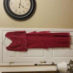 Beautiful cranberry Cassandra Stone long dress size 8